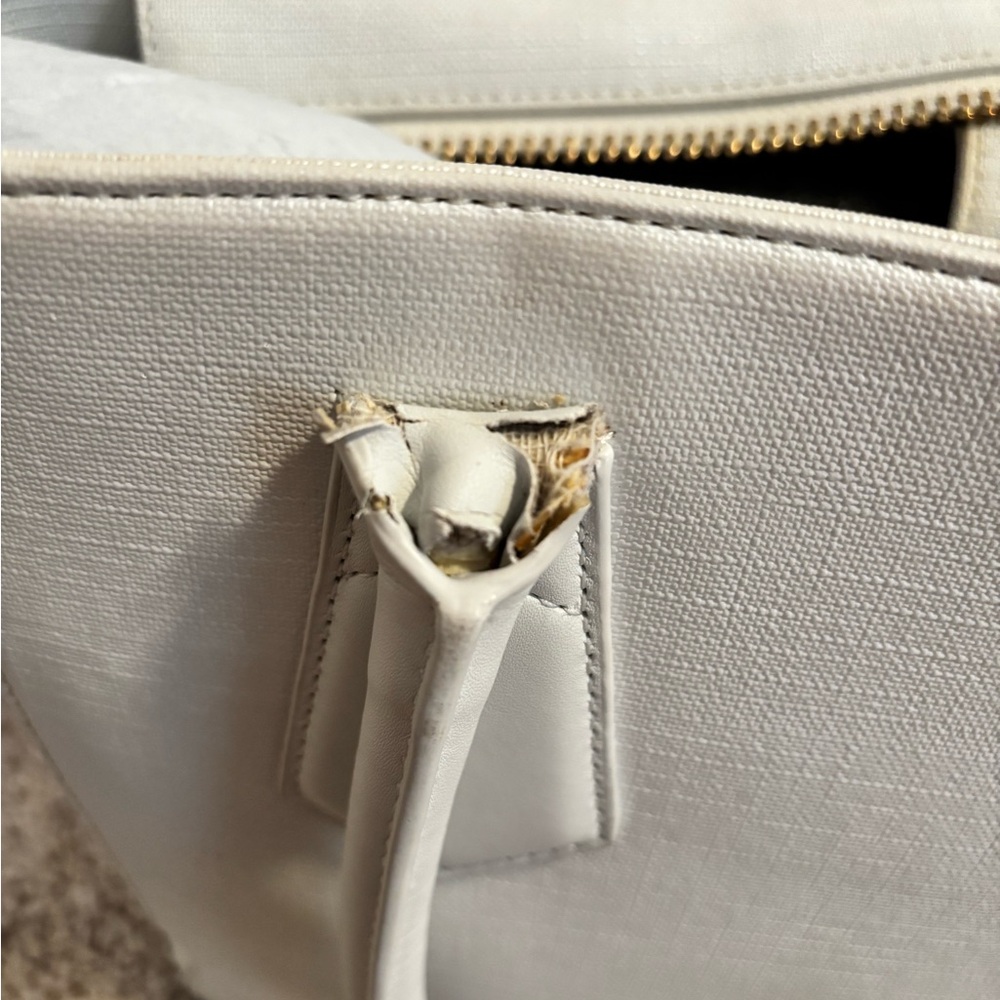 Dagne Dover Classic Signature Tote in White Canvas - Picture 15 of 16